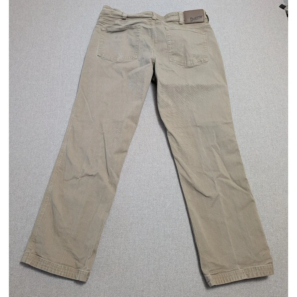 Duluth Men's Flex Fire Hose Pants 36x30 Desert Khaki Cotton Stretch Workwear